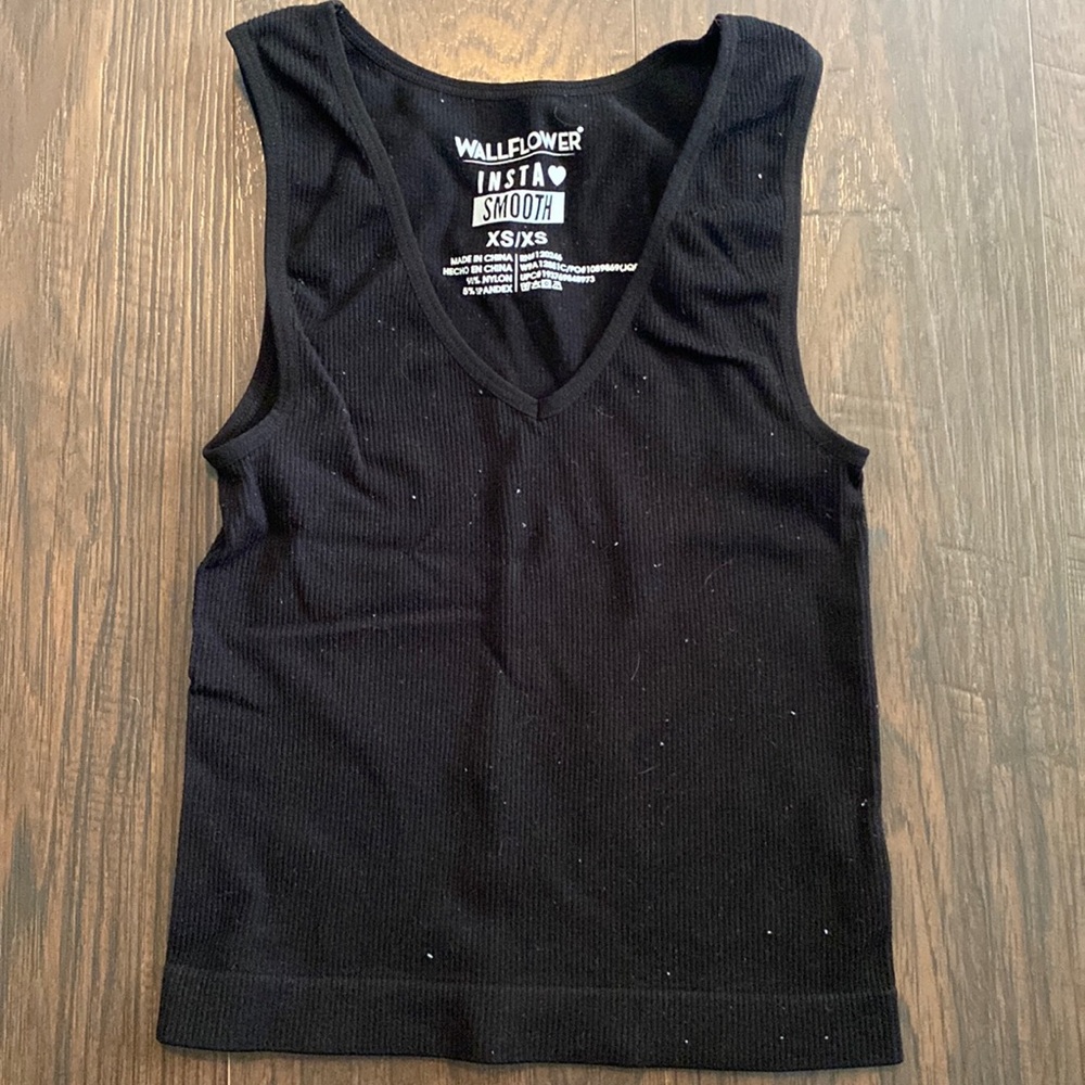 Women’s workout tank, slightly cropped from Wallflower size XS